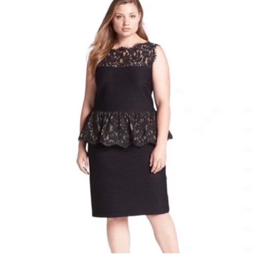 Tadashi Shoji Black Lace Midi Dress